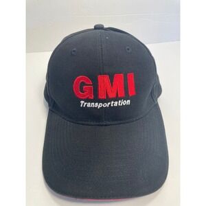 GMI Transportation Cap Hat Black Embroidered Strapback 100%‎ Cotton Twill